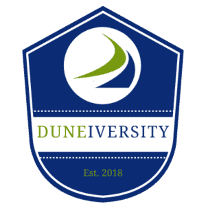 DUNEiveristy logo blue with double swoosh