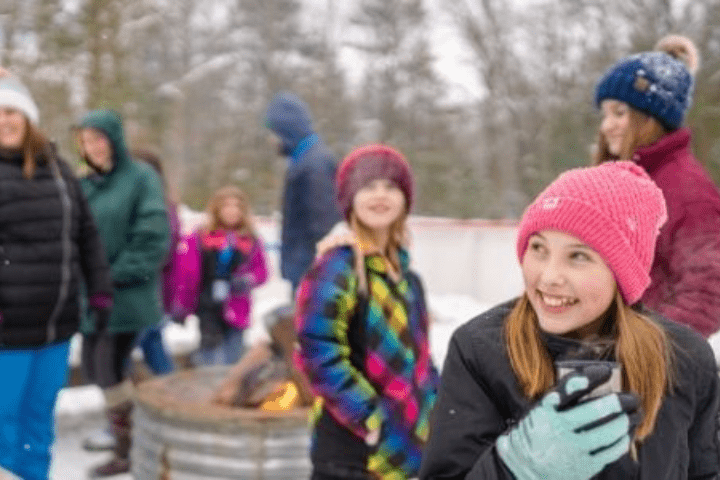 family outdoor in the winter